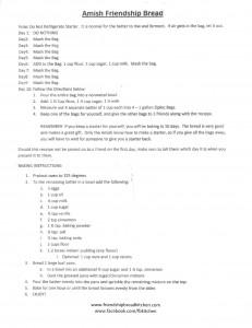 Amish Friendship Bread Instructions