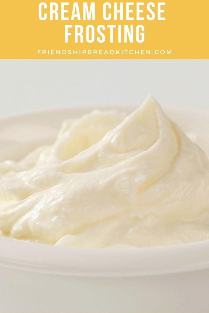 cream cheese frosting in a bowl