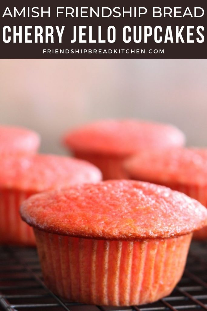 cherry jello amish friendship bread cupcakes