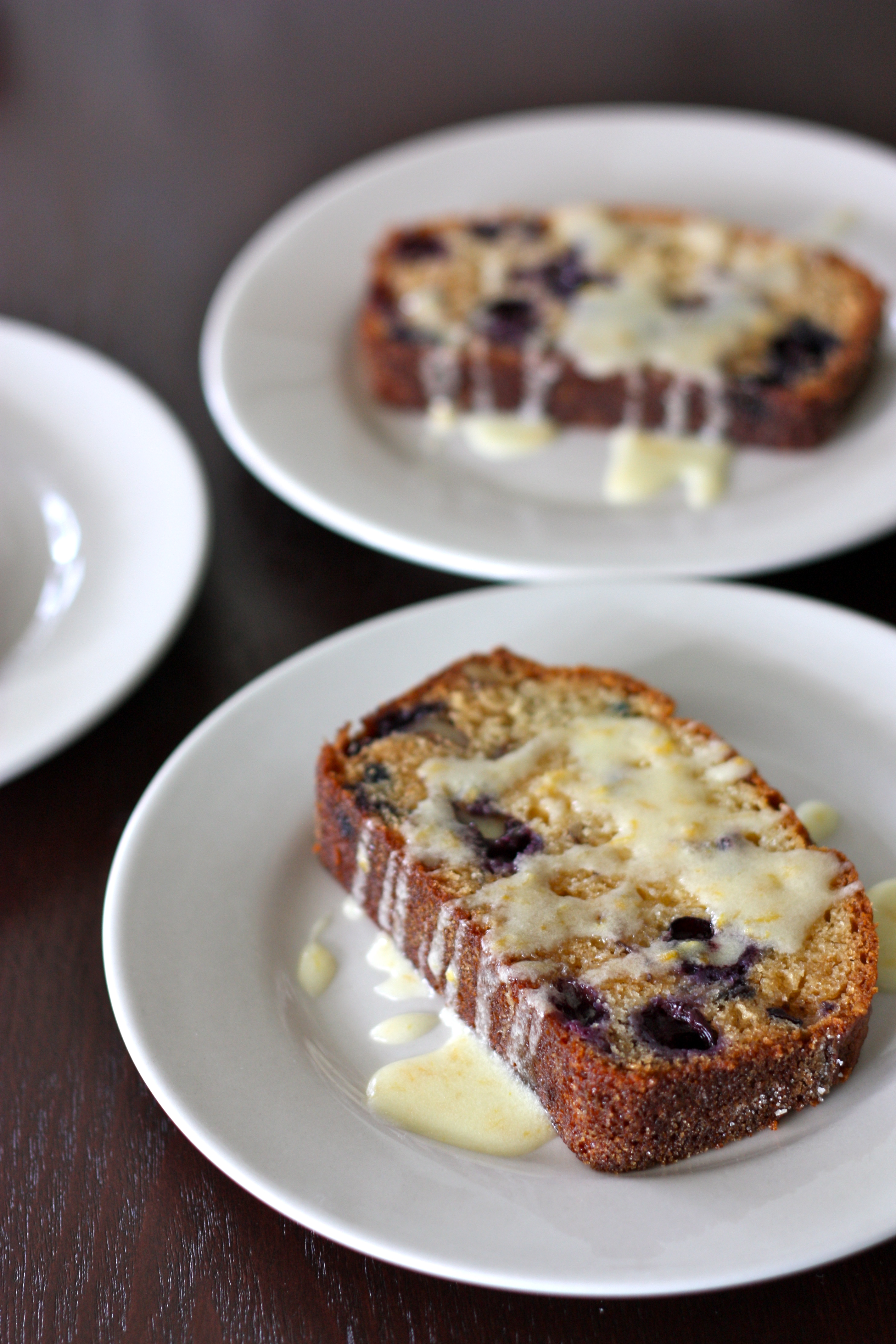 Blueberry Walnut Amish Friendship Bread with Lemon Glaze