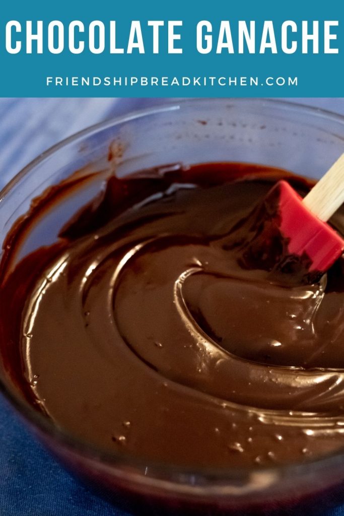 chocolate ganache in a glass bowl