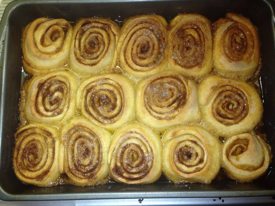 Amish Friendship Bread Cinnamon Rolls in 9x13 pan