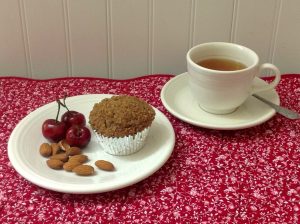 Cherry Almond Oat Bran Amish Friendship Bread Muffins by Diane Siniscalchi | friendshipbreadkitchen.com