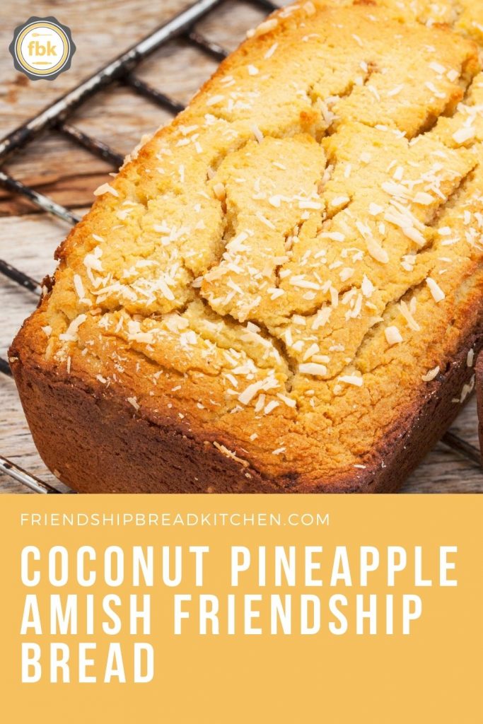 Coconut Pineapple Amish Friendship Bread Square