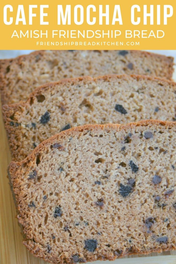 cafe mocha chip amish friendship bread slices