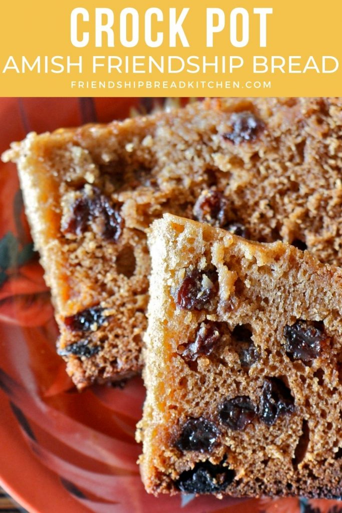 two pieces of crock pot amish friendship bread