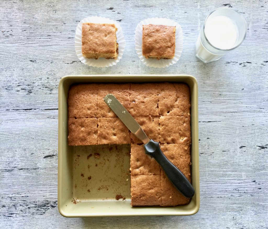 Sliced and ready to eat Amish Friendship Bread Blondies