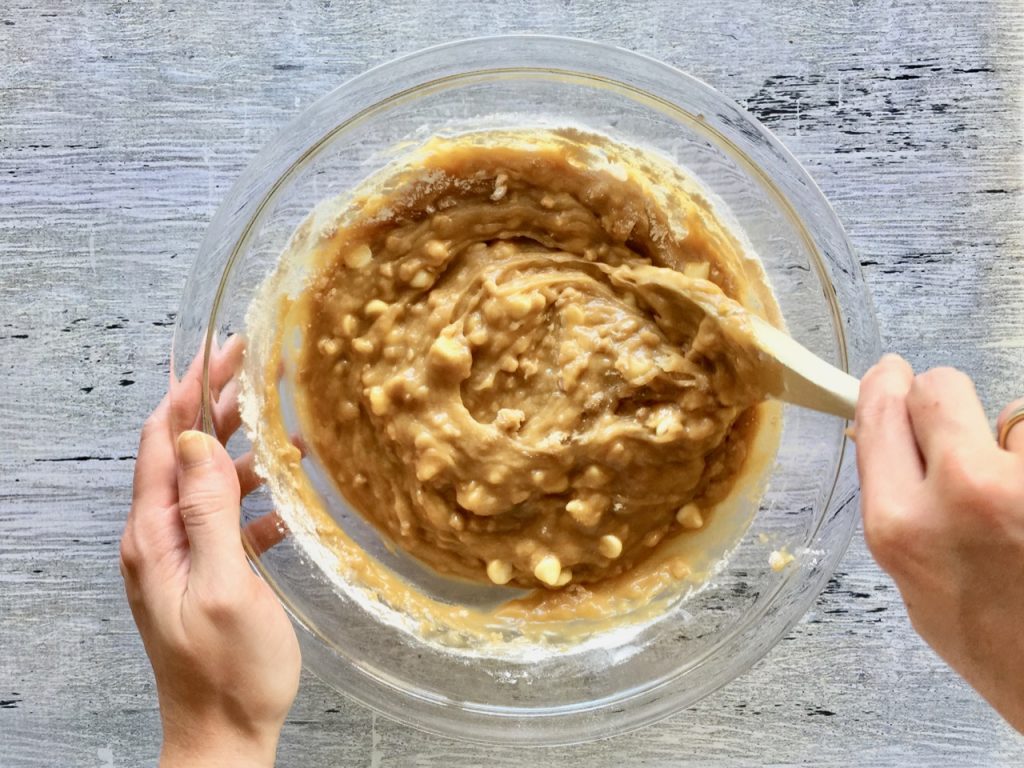 Mixing Amish Friendship Bread Blondies