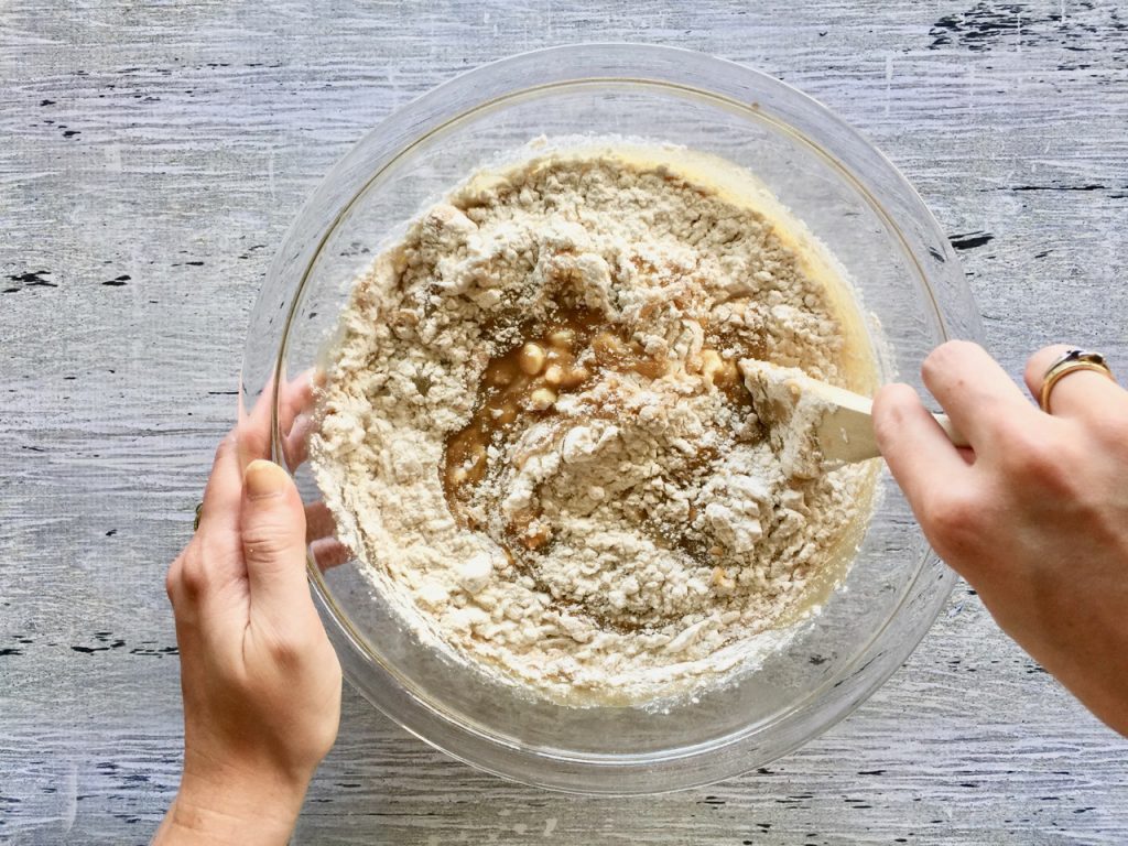 Mixing Amish Friendship Bread Blondies