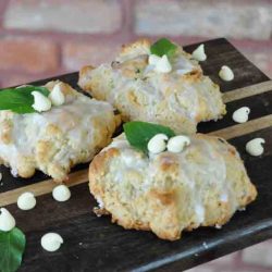 White Chocolate Mint Amish Friendship Bread Scones