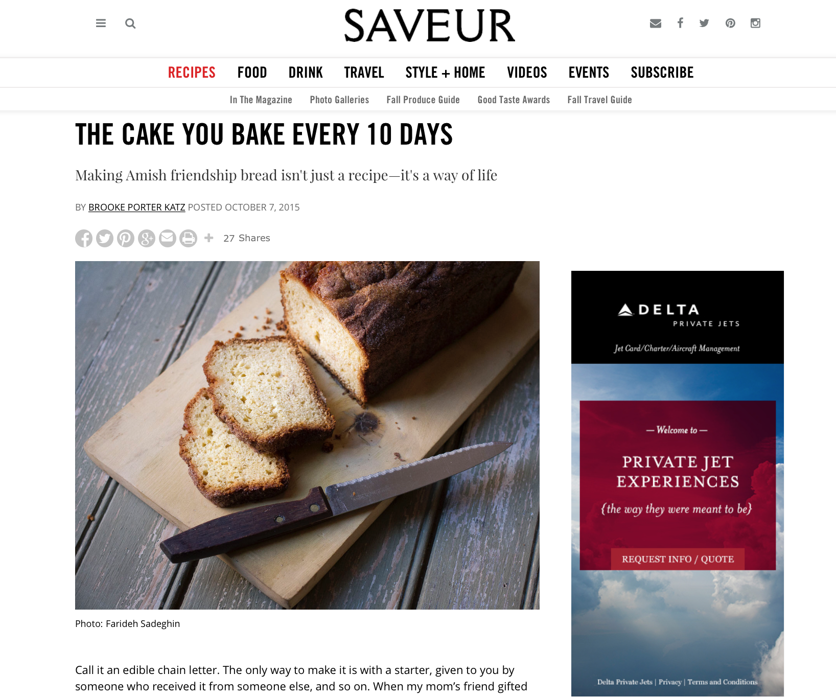 Friendship Bread Kitchen in Saveur! | https://www.friendshipbreadkitchen.com