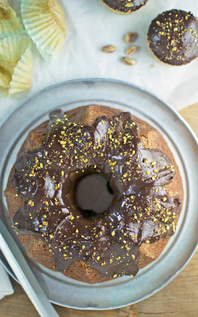 Pistachio Dark Chocolate Cardamom Amish Friendship Bread Cake by Stacey Doyle of littlyfiggy.com ♥ friendshipbreadkitchen.com