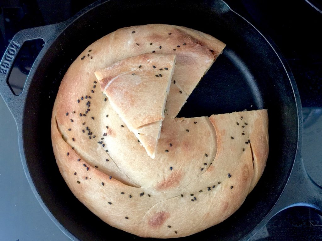 Scallion Skillet Amish Friendship Bread | friendshipbreadkitchen.com