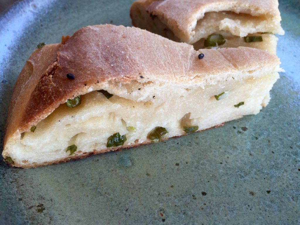 Scallion Skillet Amish Friendship Bread | friendshipbreadkitchen.com