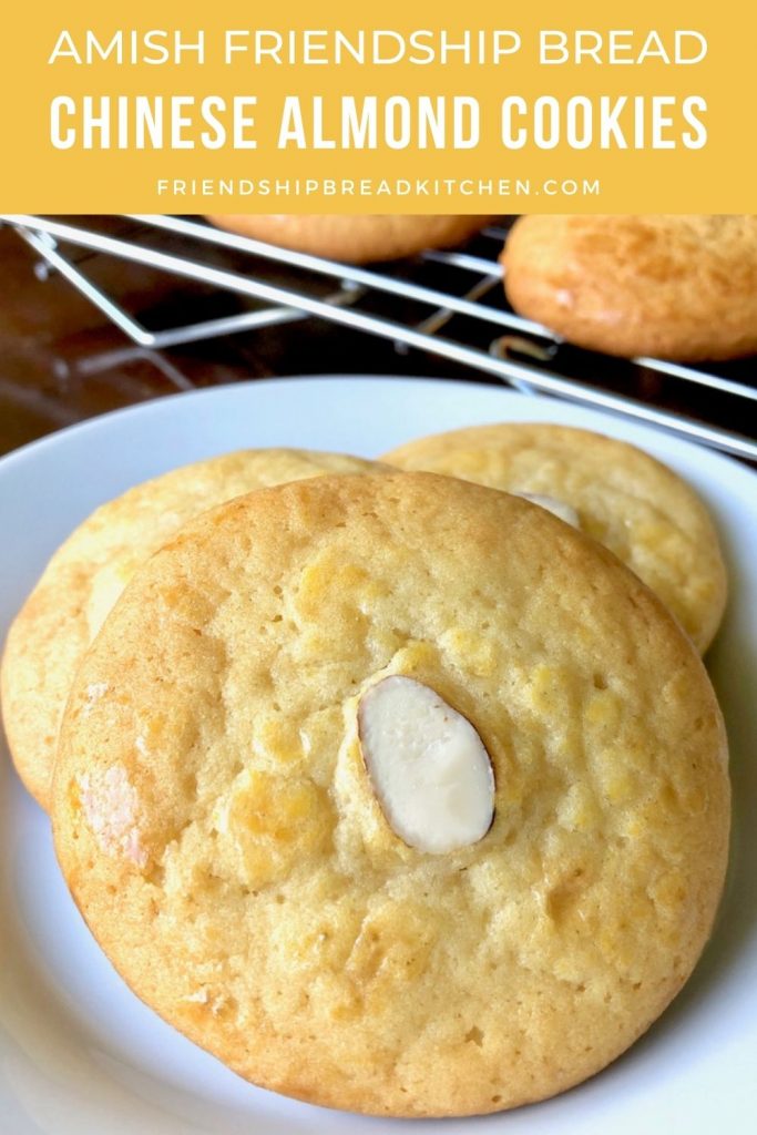 close-up of an chinese almond cookie