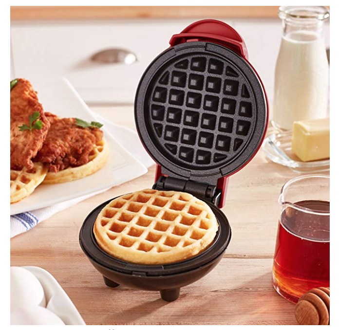 This mini waffle maker is WAY cute