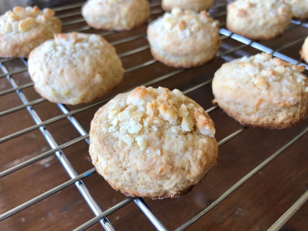 Pineapple Macadamia Nut Amish Friendship Bread Scones