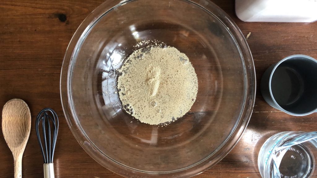 Activated yeast in a bowl