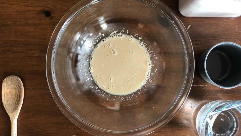 Activated yeast in a bowl