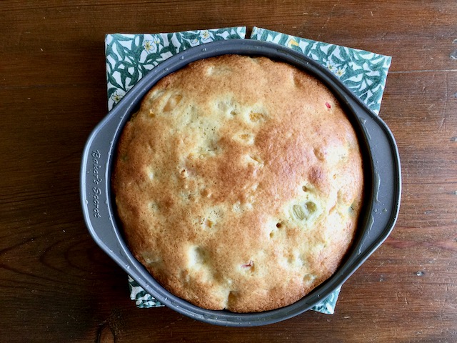 Fruit Cocktail Amish Friendship Bread Cake in a pan.