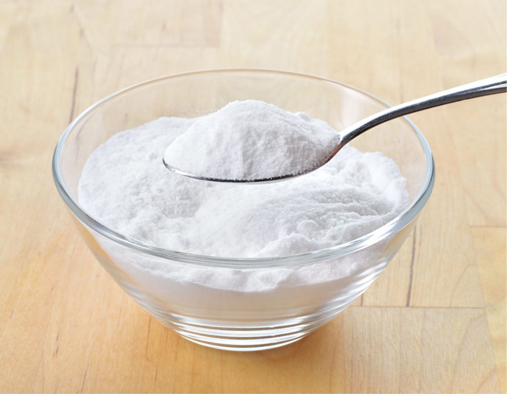 baking soda in a glass bowl