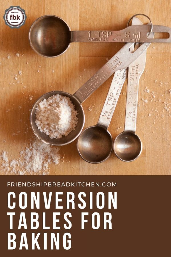 Conversion Tables for Amish Friendship Bread Recipes