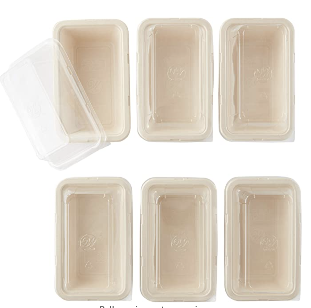 6 Large Paper Loaf Pans with Lids
